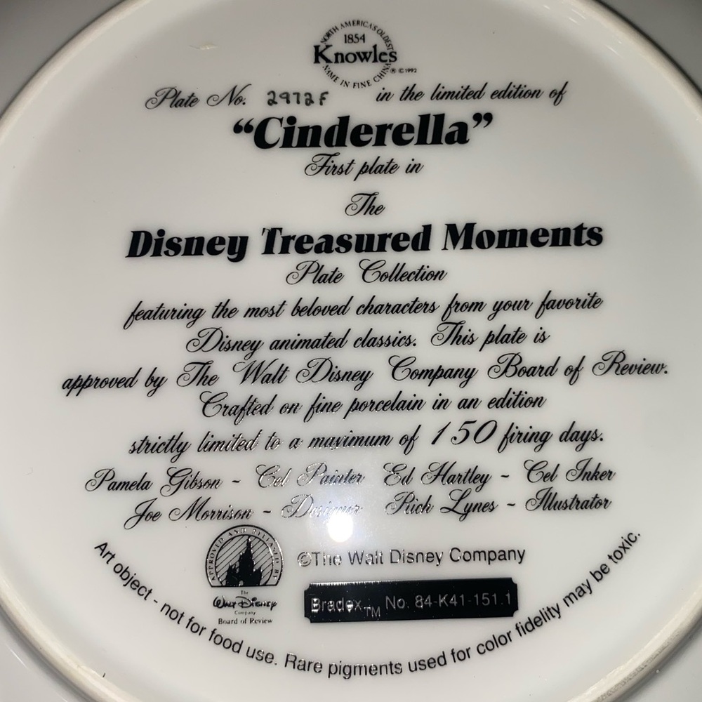1992 Knowles Disney Treasured Moments Plate Collection - Cinderella - Picture 3 of 5